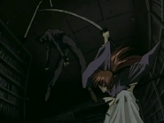 Kenshin defeating Aoshi with the Amakakeru Ryū no Hirameki