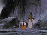 Nishida Hyō-e saying farewell to the kids' mother