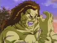 Shikijō showing off his muscles and power