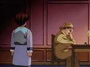 Yutarō discovering Hans working with a map at night