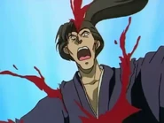 Nishida Hyō-e being hit by the Amakakeru Ryū no Hirameki