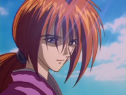 Kenshin says goodbye to Tomoe at her grave