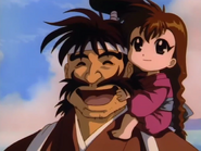 Heizo and his foster children see off the Kenshin-gumi.