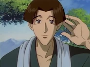 Arai Seikū arriving at his home