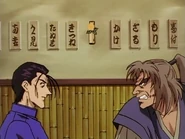 Saitō and Akamatsu talking on a restaurant