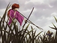 Kenshin is trapped by Akamatsu's chains