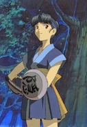 Masukami next to a tree at night