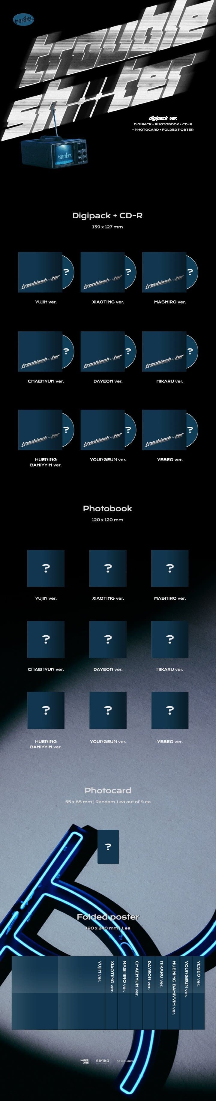 Kep1er TROUBLESHOOTER 9人全員サイン入りアルバム KEP1ER 3RD MINI ALBUM TROUBLESHOOTER - Kpop USA