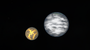 Cal and Ilve, imaged by the K.I.X. The K.I.X. confirmed that Cal was definitely not habitable.