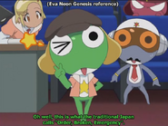 Chibaba behind Keroro.