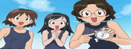 2-A Homeroom Teacher congratulating Natsumi on a new swimming speed record in the anime.