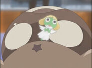 Keroro's angel after getting knocked out and burned to a crisp.