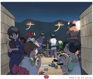 Keroro(Mine.net)03(SevenofSeven).jpg (89 KB) Nana, Hitomi and Yuichi from Seven of Seven hanging out with characters from Keroro and Arcade Gamer Fubuki.