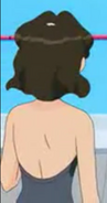 2-A Homeroom Teacher from the back in her bathing suit.