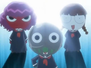 Keroro, Giroro and Tamama (Schoolgirl Style) in Episode 144