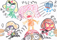 Keroro's Drawing of his platoon mates ignoring Natsumi.