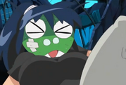 Keroro in A Pekoponian suit of Aki Hinata.