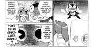 Tamama being given the order by Keroro to never hurt the Hinatas in Vol. 1 of the manga