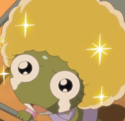 Keroro with a blonde afro
