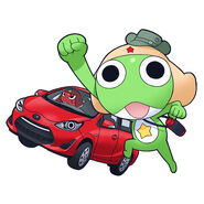 Giroro riding a car & keroro