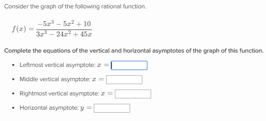 asymptotes of rational functions