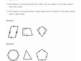 Classifying shapes by line and angle types