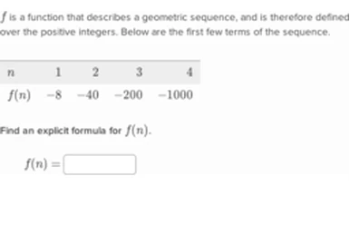 Geometric Sequence Recursive Formula