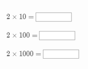 Multiply a 1-digit number by 10, 100, and 1000