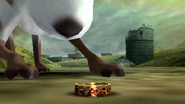 The Dog sniffing the ring.