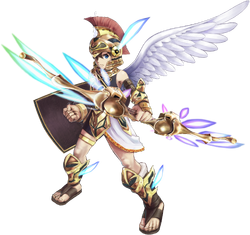 Artwork of Pit equipped with the Mirror Shield.