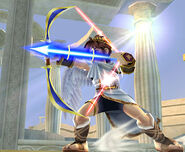 Pit wielding Palutena Bow in Super Smash Bros. Brawl