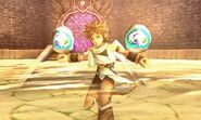 Pit standing in a Hot Spring with the Standard Orbitars equipped.