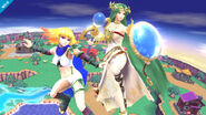 Ámbar junto a Palutena