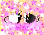 Dimentio (left) and Dimentia (right) as cats (© Sarstar98)