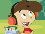 Coop with headphones on