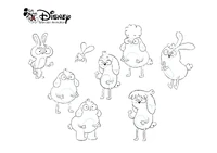 Early character designs for Barry.