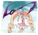 Фиолетовая половина Нуи Харимэ превратилось в двулезвийное косоподобное оружие