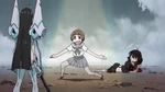 Satsuki and Ryūko's fight interrupted by Mako.