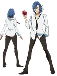 Aikurō Mikisugi body.png (134 KB) Aikurō wearing his white long-sleeved shirt with a black tie and black jeans.