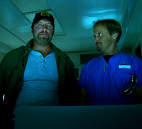 Buck telling Jasper about The Bride's condition.