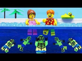 Deaths on Escape The ZOMBIE Swimming Pool Secret Underwater Lego