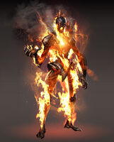 Cinder concept art. This early design was used as his teaser silhouette