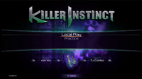Killer Instinct Season 3 beta menu. Since it's a beta testing, the character select screen is in a main menu.