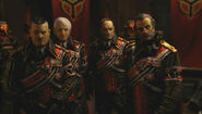 The senators in the Killzone 3 intro, including Senator Kuisma and Senator Gunsteling.