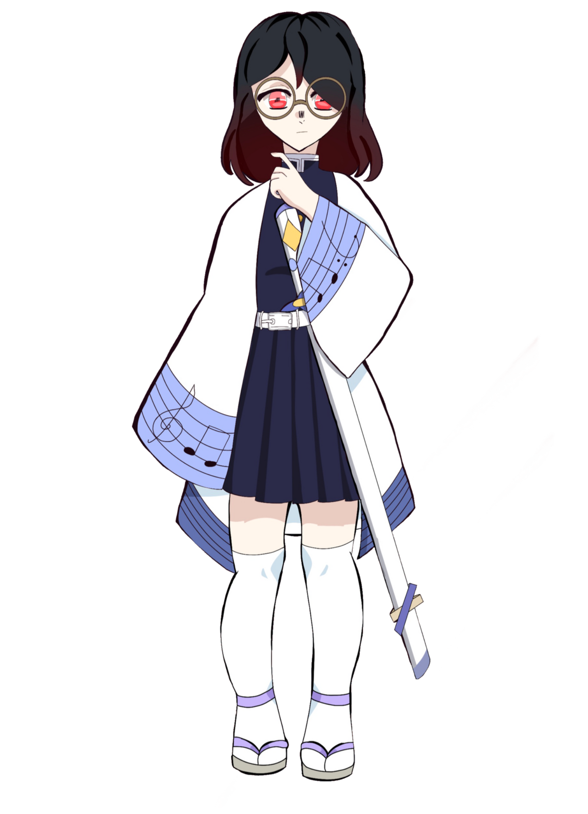 Can you make clothing for this oc of the universe of the anime kimetsu no  yaiba and can you make it really close and detailed to the anime? name:  setsuna kamisato backstory