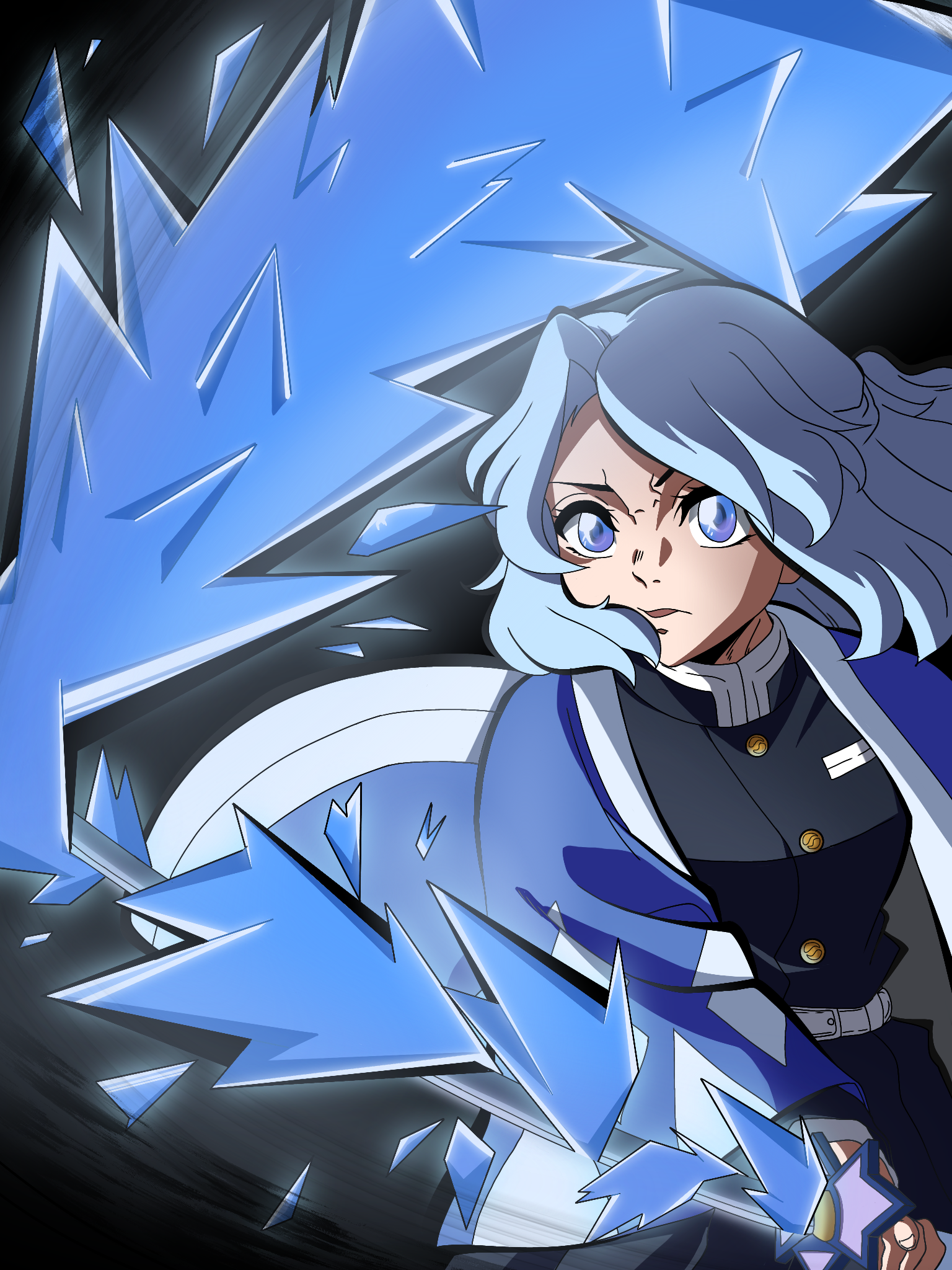 Lexica - Animeboy,anime,quiet boy, has the power of ice, white hair, ice  blue eyes, in class alone, Japanese style
