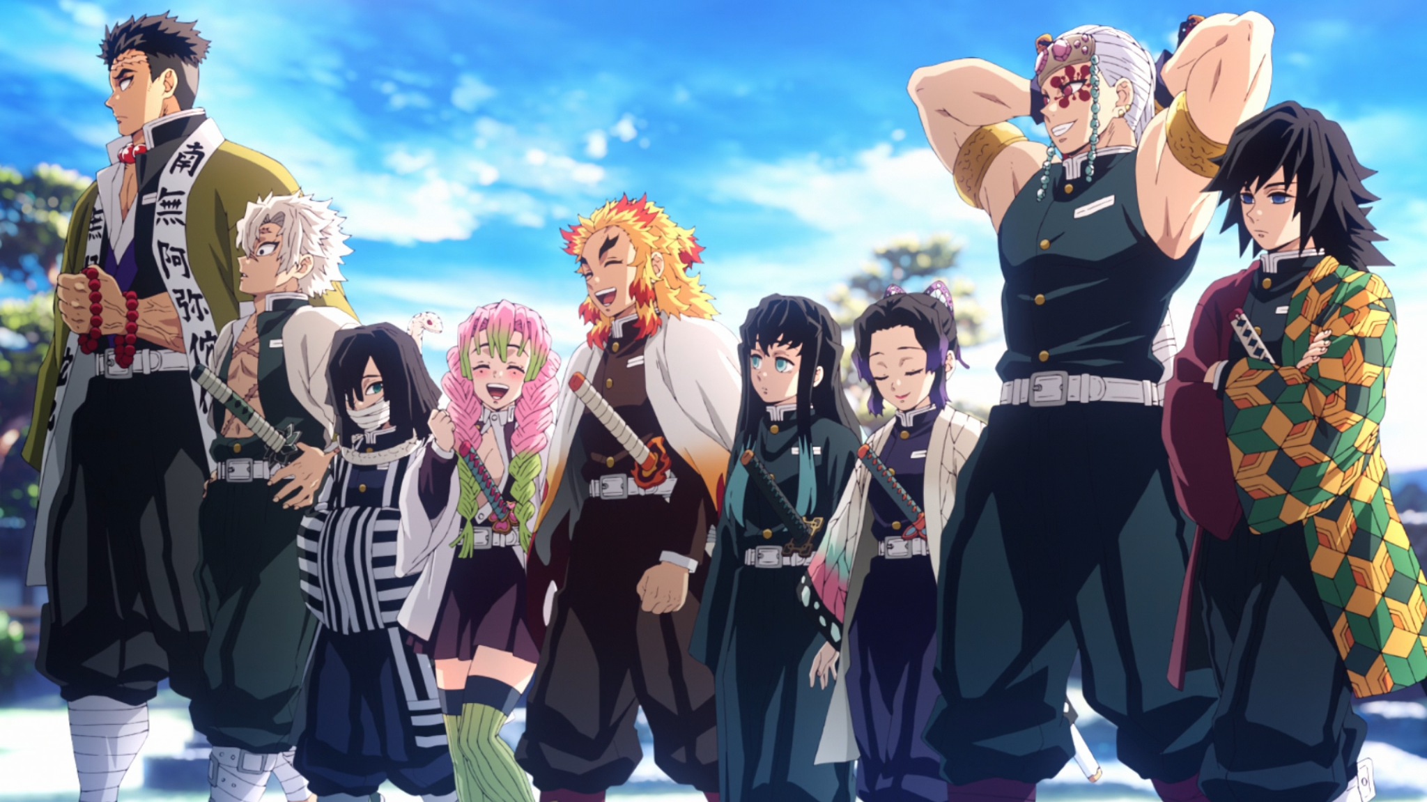 Every Hashira is standing in a red circle, big enough for them to all stand  comfortably. What is the order of who leaves, first to last :  r/KimetsuNoYaiba