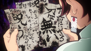 Tanjiro finds Hotaru's angry letters.