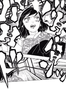 Inosuke hears and chases the Demon
