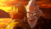 Jigoro comforting Zenitsu